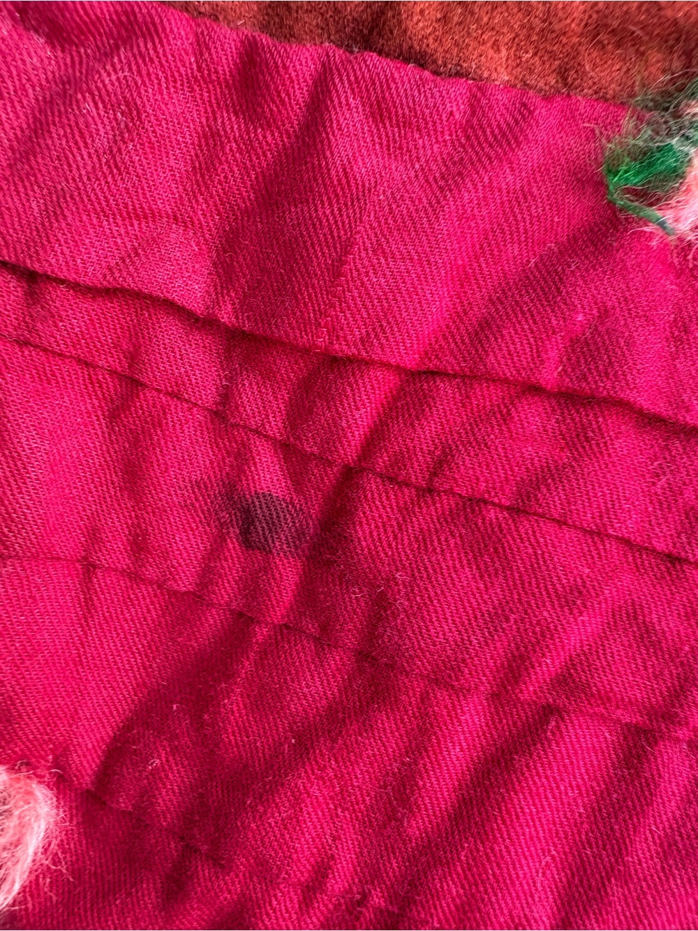 Handmade Patchwork Quilt - Deep Red, Navy - Picture 11 of 12